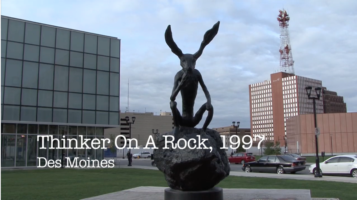 Thinker On Rock, 1997, Des Moines, USA installation shot